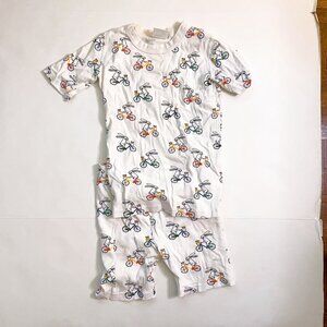 Hanna Andersson Biking Bunny Shortjohn Pajamas, Size 12